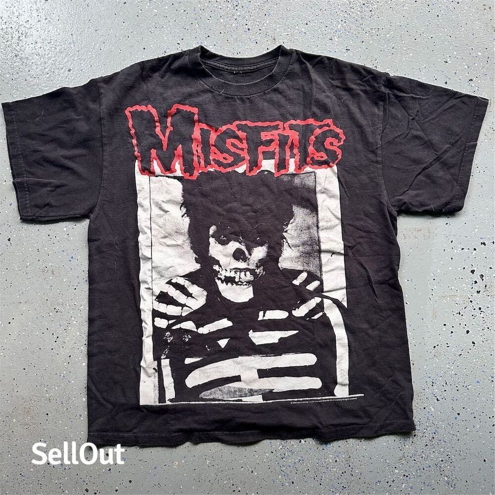Vintage Misfits Band Tee Men's L Black Punk Rock Graphic T-Shirt Rare 2000s - Picture 7 of 8